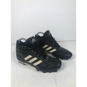 Adidas Vintage Mens Baseball Cleats in Black Three Stripe Athletic 5.5 PRB 698